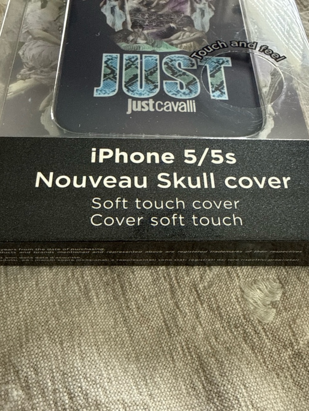 Just Cavalli Navy Blue Nouveau Skull iPhone 5/5s Case with Pastel Accents - Picture 2 of 5